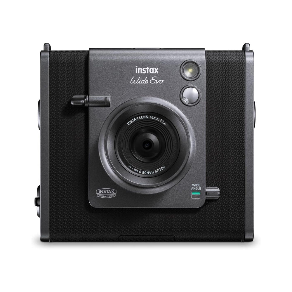 FUJIFILM Instax WIDE Evo Hybrid Instant Film Camera + Built-In Bluetooth Direct Printer, Manual Print Crank, Wide Angle Mode, Degree Control Lens Knob, 6 Film Styles, 10 Lens Effects & 10 Film Effects, Remote Shooting App Controls