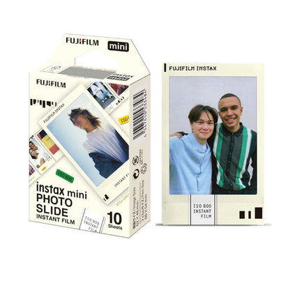 FUJIFILM Instax Mini Film 10s (10 Sheets) Single Pack | Glossy, PhotoSlide (NEW), Sprinkles (NEW), Black, Sky Blue, Confetti, Comic, Airmail, Pink Lemonade, Monochrome, Stripe, Stained Glass, Shiny Star, Rainbow, Macaron, Contact Sheet