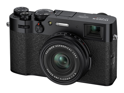 Fujifilm X100V / X100VI APS-C Mirrorless Digital Camera with Fujinon 23mm F/2 Wide-Angle Prime Lens, Touchscreen LCD, Wireless Connectivity and Film Simulation Modes (Black, Silver)