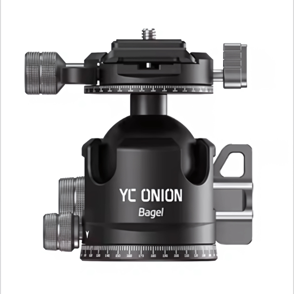 YC ONION Bagel BF44 Dual / BC44 Single 360° Panoramic Ball Head & GH38 Litchi Gimbal Head Vertical Shooting Extension Adapter with Quick Release Plate for Tripods, Monopods, Mirrorless & DSLR Cameras – Photography & Video Recording