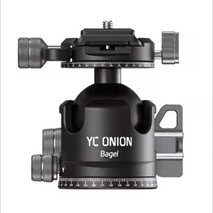 YC ONION Bagel BF44 Dual / BC44 Single 360° Panoramic Ball Head & GH38 Litchi Gimbal Head Vertical Shooting Extension Adapter with Quick Release Plate for Tripods, Monopods, Mirrorless & DSLR Cameras – Photography & Video Recording