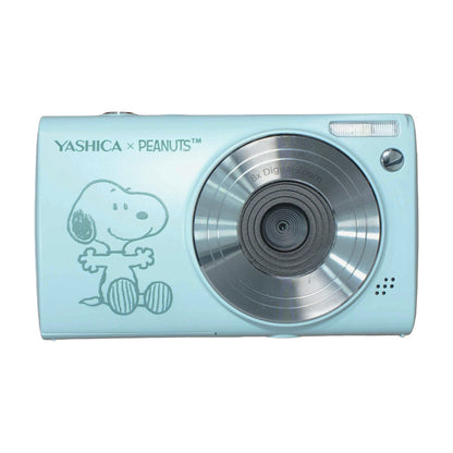 Yashica Classic Peanuts Edition 30MP 1080P Compact Digital Camera with 8X Zoom, JPG / AVI Photo Video Format, USB Type-C Interface, 650mAh Battery, 2.4" IPS Screen and MicroSD Card Slot for Point & Shoot Photography | Sage Green, Blue Sky