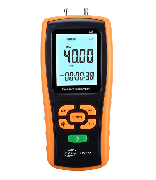 [CLEARANCE] Benetech GM520 Digital LCD Display Pressure Manometer +/-0.3% FSO(25degree) Pressure Manometer