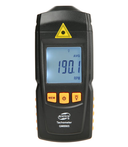 Benetech GM8905 Digital LCD Tachometer Non-Contact RPM Tach Test Meter Motor Speed Gauge Tester