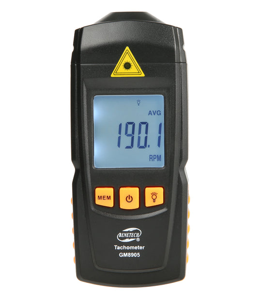 Benetech GM8905 Digital LCD Tachometer Non-Contact RPM Tach Test Meter Motor Speed Gauge Tester