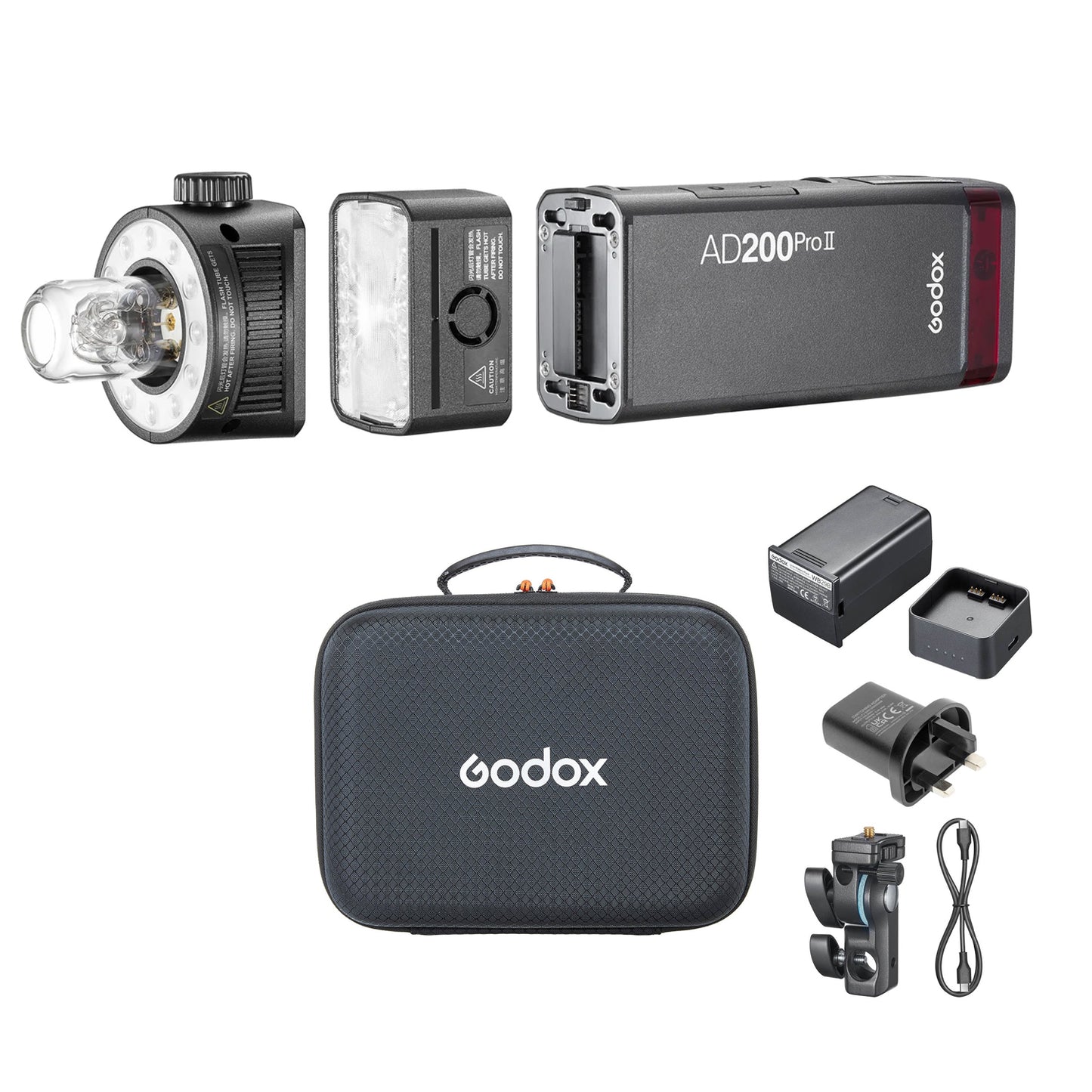 Godox AD200PRO II 200W TTL Outdoor LED Pocket Flash Bi-Color Monolight HSS with 2.4G Wireless Sync X System, Max 100m Range, TFT Screen with Onboard Controls and S1 / S2 Modes for Photography and Studio Lighting | AD200 PRO