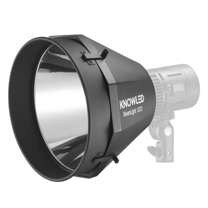 Godox KNOWLED BeamLight S20 Parallel Beam Hyper Reflector for MS60BI and MS60R LED Lights with Silver Interior and 5° Beam Angle for Lighting and Studio Equipment