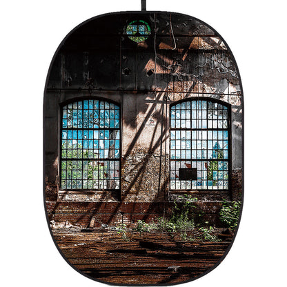 Godox Collapsible Backdrop 1.5 x 2m City Abandoned Sites Background Easy Set Up with Wrinkle-Free Self-Supporting Collapsible Frame, and Non-Reflective Material for Photography, Live Stream, Vlogging, Video, Picture
