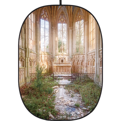 Godox Collapsible Backdrop 1.5 x 2m City Abandoned Sites Background Easy Set Up with Wrinkle-Free Self-Supporting Collapsible Frame, and Non-Reflective Material for Photography, Live Stream, Vlogging, Video, Picture