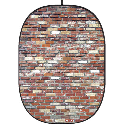 Godox Collapsible Backdrop 1.5 x 2m Brick Wall Background Easy Set Up with Wrinkle-Free Self-Supporting Collapsible Frame, and Non-Reflective Material for Photography, Live Stream, Vlogging, Video, Picture