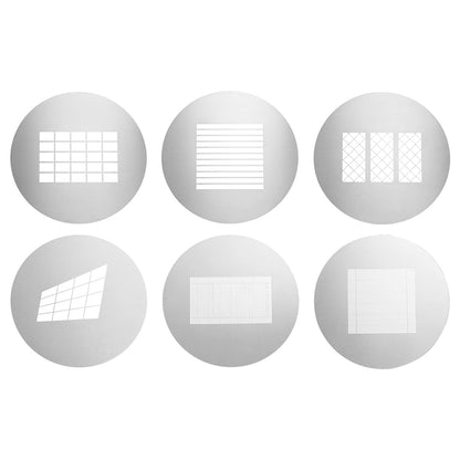 Godox GP-GS4 Gobo Set Spotlight Attachment Mount (6PCS) with Six Different Window Patterns,148mm Diameter for MG1200Bi LED Monolight for Photo, Video, Film