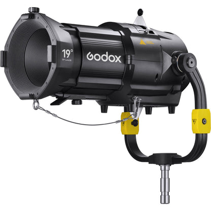 Godox KNOWLED GP19K Spotlight Kit with 19 Degree Lens for MG1200Bi Godox G-Mount Compatible with Adjustable Focus, Drop-In Slot, 4 Fold Shutter with Gobo Holder and 6 Gobos for Camera and Photography