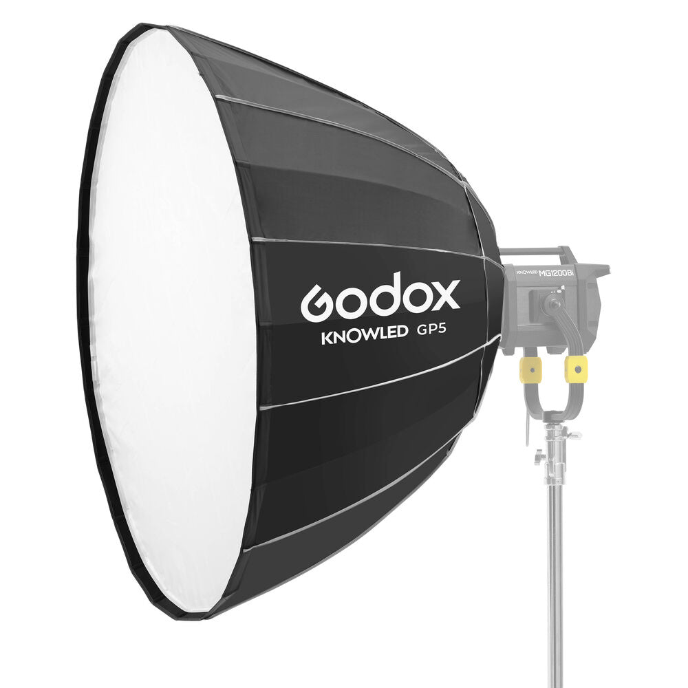 Godox GP5 150cm Round Parabolic Softbox Built-In Speed Ring, G mount, KNOWLED MG1200Bi Bi-Colour LED Light for Studio Photography and Lighting