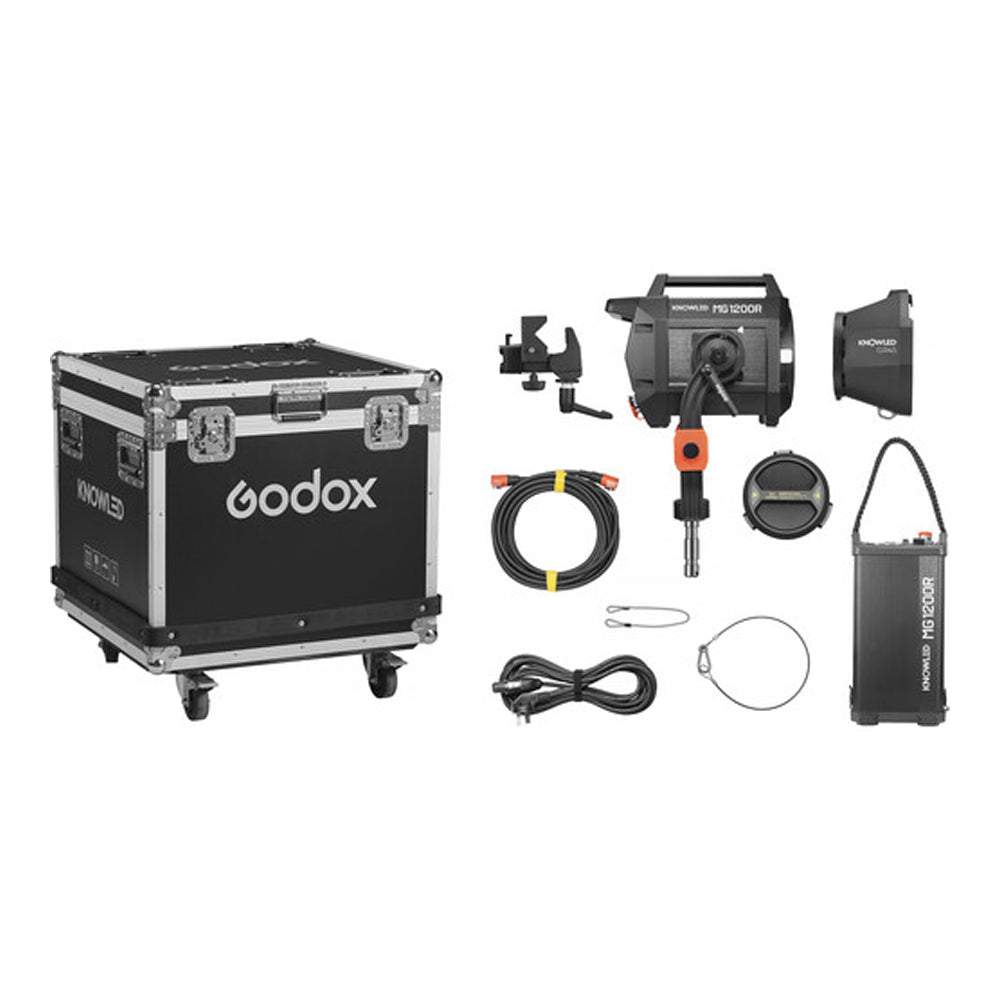 Godox KNOWLED MG1200R 1600W RGB LED Studio Light with G-mount GR45 Reflector & Flight Case | 1800-10000K CCT | 118000 Lux Brightness | HSI, RGBW, GEL, X-Y, CCT, FX Color Mode | DMX512, LumenRadio CRMX, Bluetooth, Ethernet, On-board Control