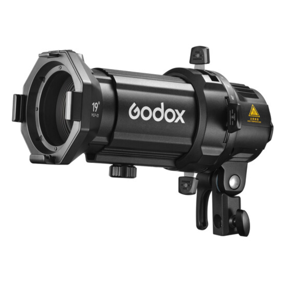 Godox MLPK Projection Attachment with 19° / 26° / 36° Lens Kit for ML30, ML60, and Godox Mount Lights with 360° Rotatable Design, Gobo Set with Holder, and Gel Frame - Production and Studio Lighting Modifiers and Accessories