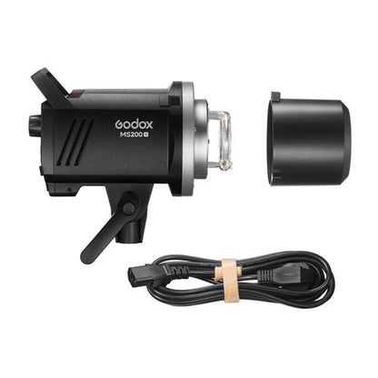 Godox MS200-V 5800K LED 200Ws Portable Studio Flash Monolight with Bowens S Accessory Mount, Guide Number 174', 2.4G Wireless Radio X System, and Built-in Modeling Light for Camera & Photography