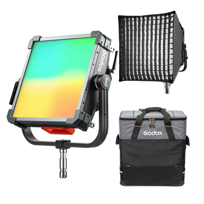 Godox P300R KNOWLED RGB LED Pixel Light Panel 350W 1800K-10000K CCT CRI 96 / TLCI 96 with HSI, RGBW, GEL, X-Y Color Modes, DMX, CRMX, Ethernet, Bluetooth APP Wireless and Onboard Controls for Film Production and Studio Lighting