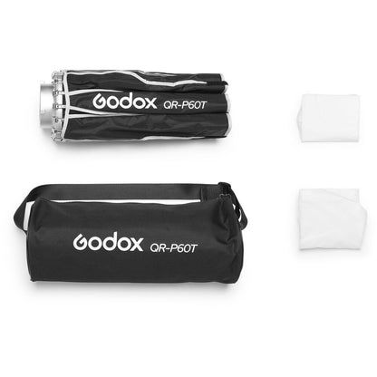 Godox 60CM 70CM 90CM Foldable Quick Release Bowens Mount Parabolic Umbrella Softbox with Front and Inner Diffusers, Silver Interior for Photography QR-P60T QR-P70T QR-P90T