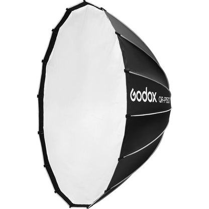 Godox 120CM 150CM Foldable Quick Release Bowens Mount Parabolic Umbrella Softbox with Front and Inner Diffusers, Silver Interior for Photography QR-P120T QR-P150T