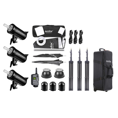 Godox SK300II-D SK300II-E Daylight 300W 3-Kit 2-Kit 2.4G Strobe Flash Kits with Bowens S Front Accessory Mount, 5600K CCT Range, Anti-Preflash Function for Professiol Photography and Studio Lighting Equipment