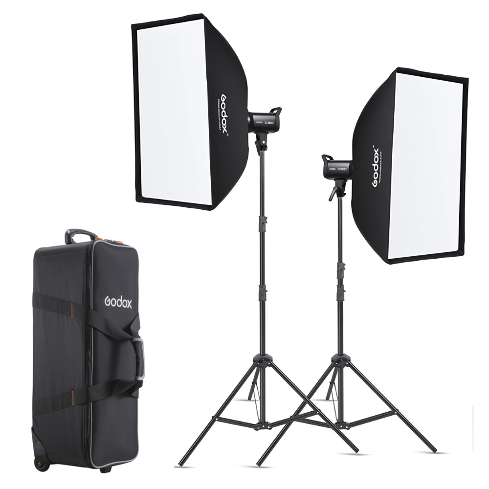 Godox SL100D SL100BI K2 Daylight / Bi-Color 2-Kit Studio Video Light with Bowens S Front Accessory Mount, 5600K / 2800K~6500K CCT Range, 8 / 11 Special Lighting Effects, App Control for Professional Photography & Studio Lighting Equipment