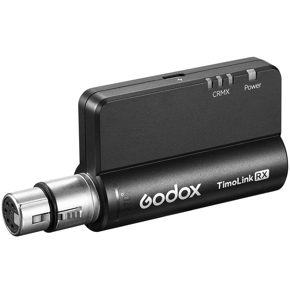 Godox Timolink RX Wireless DMX Receiver Built-In LumenRadio CRMX Receiver, 300m Range with Rotates 270 Degree 5-Pin Female XLR Connector, for Broadcasting