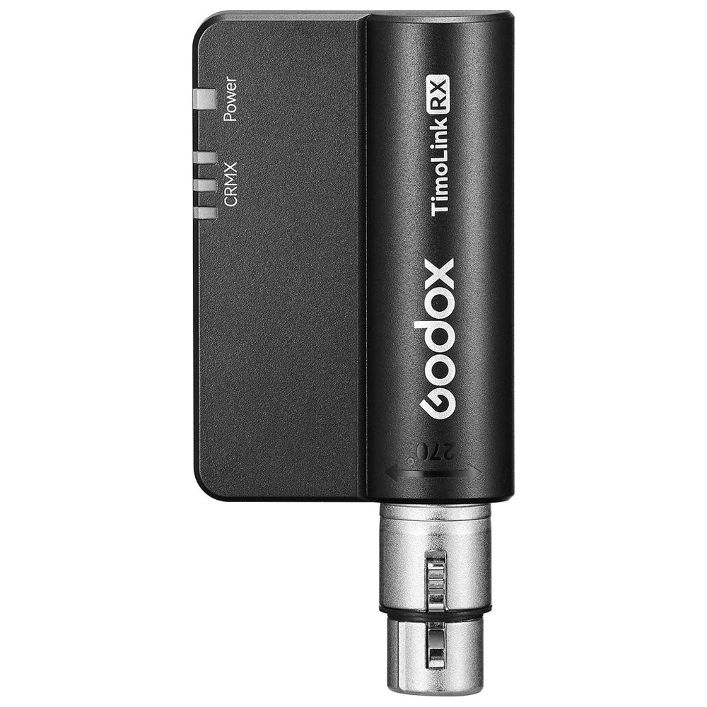 Godox Timolink RX Wireless DMX Receiver Built-In LumenRadio CRMX Receiver, 300m Range with Rotates 270 Degree 5-Pin Female XLR Connector, for Broadcasting