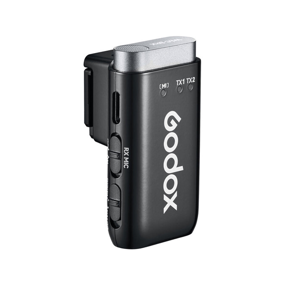 Godox WEC-S 2-Person Wireless Mic (2TX + 1RX) with Multi-Interface Shoe for Sony Cameras, Charging Case, Digital & Analog Audio Mode, Built-In Microphone On Receiver, Clip-On Transmitters, 8+21 Hours Battery Life for Vlogging & Streaming