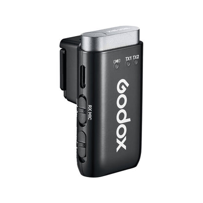 Godox WEC-S 2-Person Wireless Mic (2TX + 1RX) with Multi-Interface Shoe for Sony Cameras, Charging Case, Digital & Alog Audio Mode, Built-In Microphone On Receiver, Clip-On Transmitters, 8+21 Hours Battery Life for Vlogging & Streaming