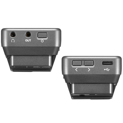 Godox Magic XT1 2 Person Dual TX + RX 2-Channel Wireless Omnidirectiol Microphone System 3.5mm TRS / USB Type-C Ports with 200m Max Wireless Range, 680mAh RX Charging Case Max 16hrs Battery Life and OLED Touchscreen and Onboard Controls