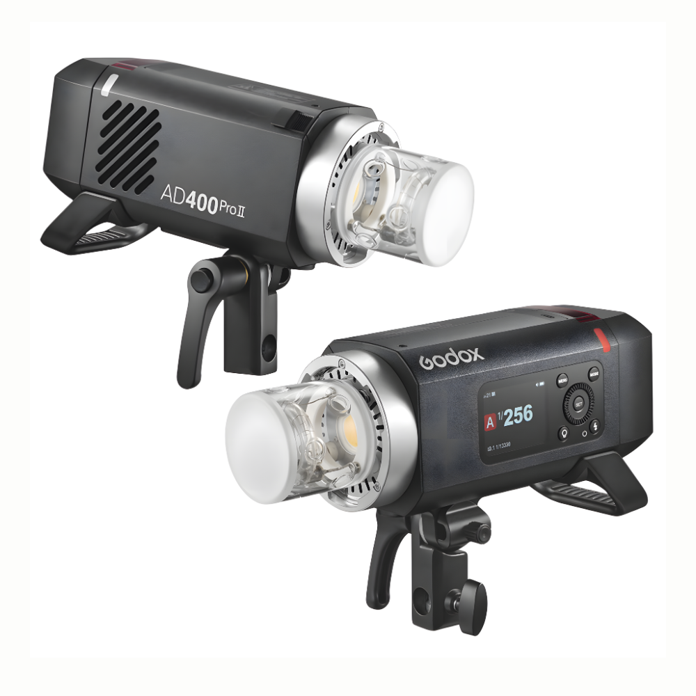 Godox AD400PRO II 400W TTL Outdoor Flash HSS 2.4Ghz Wireless X System 30W Bi-Color Modeling Lamp & Bowens Mount Adapter Compatible for Photography Lighting and Studio Equipment | AD400 PRO II