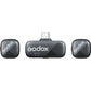 Godox Cube-S Kit 2 2-Person (2 TX + RX) 2.4GHz Wireless Lavalier Microphone System Bundle Set with Dual Channel Receiver and 850mAh Charging Case, Noise Reduction, Max 300m Operational Range and Godox Mic App Support | USB-C, L Type | JG Superstore