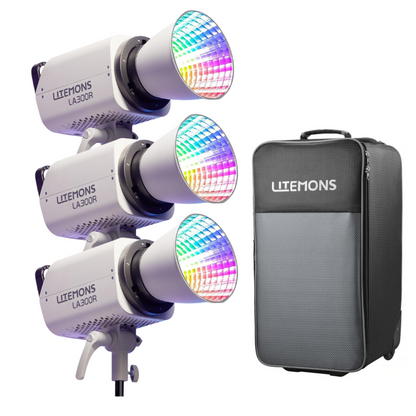 Godox Litemons LA300R RGB / LA300BI Bi-Color 330W LED Studio Monolight Bowens S Mount with Special Light Effect Presets, NFC Connection, Onboard and Wireless App Controls with Bluetooth Max 30m Range for Photography Studio Lighting
