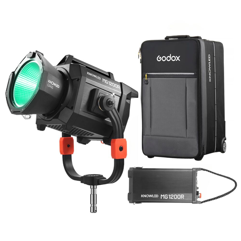 Godox KNOWLED MG1200R 1600W RGB LED Studio Light with G-mount GR45 Reflector & Flight Case | 1800-10000K CCT | 118000 Lux Brightness | HSI, RGBW, GEL, X-Y, CCT, FX Color Mode | DMX512, LumenRadio CRMX, Bluetooth, Ethernet, On-board Control