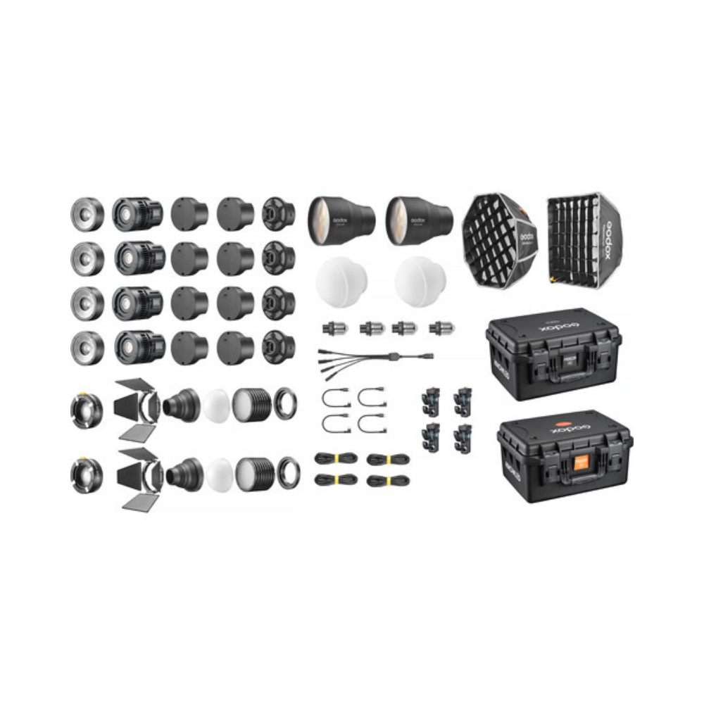 Godox KNOWLED MS60R | MS60Bi 2 Light Kit RGB | Bi-Color LED Studio Light Set w/ 1800~10000K CCT, Zoom Lens & Modifiers, Onboard DMX / RDM CRMX App Control, Fan Cooled, USB-C Power, NFC Protection & 14 / 11 Lighting Effects for Photography
