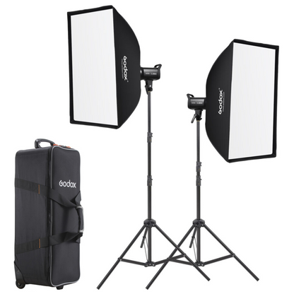 Godox SL100D SL100BI K2 Daylight / Bi-Color 2-Kit Studio Video Light with Bowens S Front Accessory Mount, 5600K / 2800K~6500K CCT Range, 8 / 11 Special Lighting Effects, App Control for Professiol Photography & Studio Lighting Equipment