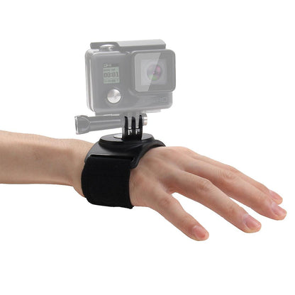 GoPro Hand + Wrist Strap with 360 Degree Rotating Mount fits most Adult Sized Hands for HERO 12 / 11 / 11 Mini / 10 / 9 and MAX Action Cameras | AHWBM-002