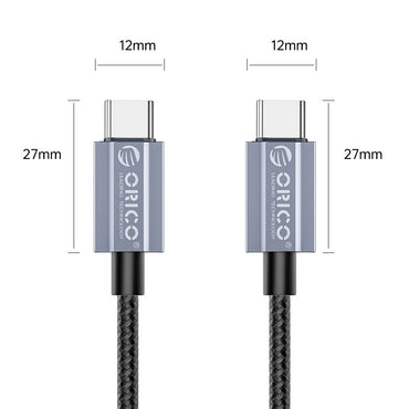 [CLEARANCE] ORICO GQA100 (1m /1.5m / 2m) USB Type C to USB Type C Fast Charging Data Cable 20V/5A PD 100W, 480Mbps Transmission Rate, Nylon-Braided Aluminum Alloy for Smartphones, MacBook, Tablet, PC