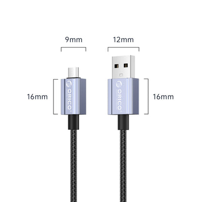 [CLEARANCE] ORICO GQAM (1m) USB-A 2.0 to microUSB Fast Charging Data Cable 5V/2.1A 10.5W, 480Mbps Transmission Rate, Nylon-Braided Aluminum Alloy for microUSB Port Devices, Smartphones, Android, Tablet