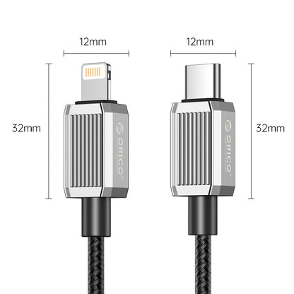 [CLEARANCE] ORICO GQZ29 (2m) USB Type C to Lightning Fast Charging Data Cable 14.5V/2A PD 29W, 480Mbps Transmission Rate, Nylon-Braided Zinc Alloy for iPhone, iPad, Air Pods