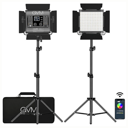 GVM 800D-II RGB LED Light Panel 2-Light | 3-Light Kit Set