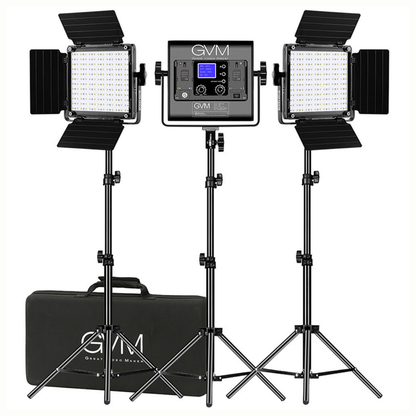 GVM 800D-II RGB LED Light Panel 2-Light | 3-Light Kit Set