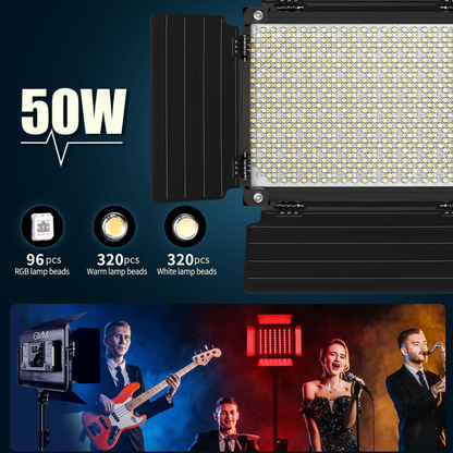 GVM 1000D RGB LED Light Panel 2-Light | 3-Light Kit Set with Onboard Controls, App Connect Bluetooth, 8 Lighting Effect Presets for Studio Photo Video Equipment