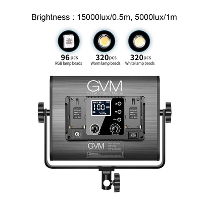 GVM 1000D RGB LED Light Panel 2-Light | 3-Light Kit Set with Onboard Controls, App Connect Bluetooth, 8 Lighting Effect Presets for Studio Photo Video Equipment