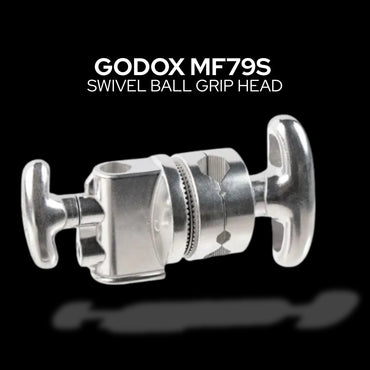 Godox MF79S Swivel Ball Grip Head for C-Stand with 5/8" Universal Standard Spigot Stud Mount Adapter for Professional Photography Lighting and Studio Equipment - Silver
