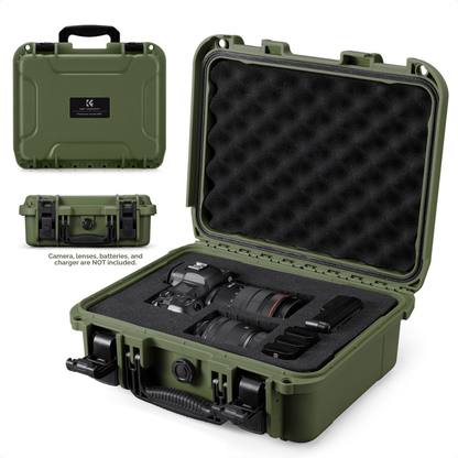 K&F Concept Waterproof Hard Case for Camera | Green, Khaki