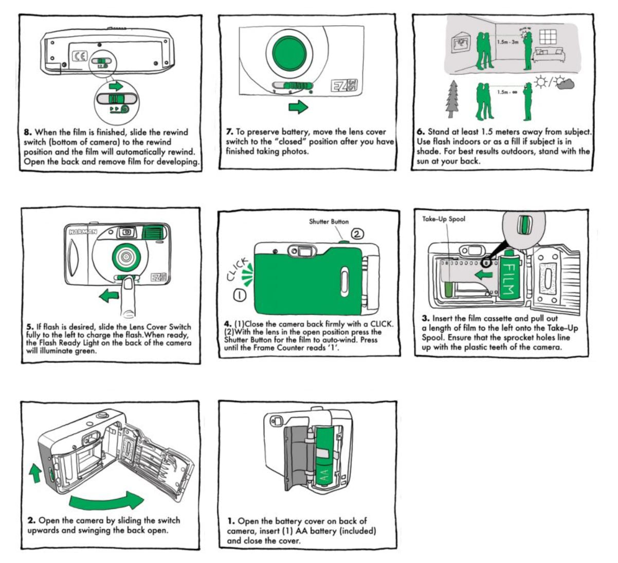 ILFORD Harman EZ-35 Motorized 35mm Reusable Analog Film Camera with IL ...