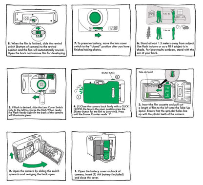 [CLEARANCE] ILFORD Harman EZ-35 Motorized 35mm Reusable Analog Film Camera with ILFORD HP5+ 135 36 and Built-In Flash for Film Photography