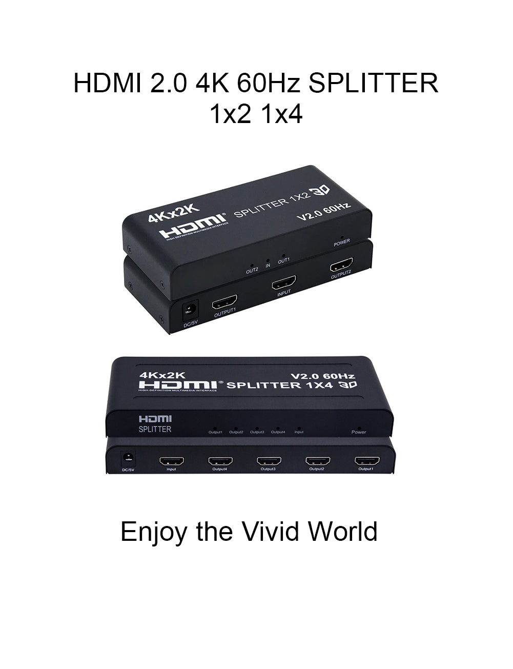 ArgoX 1x2 / 1x4 / 1x8 / 1x10 / 1x16 HDMI 2.0 Splitter with 4K 60Hz, Supports 3D, 6Gbps Data Rate and TMDS Clock, Built-in IR Extension Function, AWG26 HDMI Cable for DVD Player, A/V Receiver, Set Top Boxes | HDSP V2.0 Series