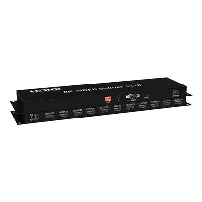 ArgoX Ultra HD HDMI Splitter 1X10 - 8K 60Hz 10 Port Input Video Switcher with IR Control Function, Supports HDR 3D Video Format, EDID Management, Output Downscaling for TV, Monitor, Projector, PC | HDSP8K-10